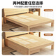 Biaoxun solid wood bed double 1.8m modern simple 1.5m home master bedroom double bed rental house bed 1.2m single bed bed legs 30cm high single bed 1500mm*2000mm recommended