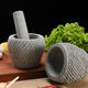 Manual garlic pounder stone natural household grinder chili garlic mashed pepper jar handmade garlic mortar handmade retro garlic pounder
