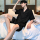 Kpdwfms睡衣男士夏季冰丝短袖夏天男款仿真丝绸夏款2025新款薄家居服套装 [冰丝]S1381男 L 均码