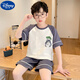Disney children's pajamas summer thin loose breathable short sleeve shorts two-piece set boy cute cartoon home clothing suit TN-short round-693# Come on, reader 170 size 8 recommended height 90-103CM