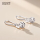 Misu platinum earrings for women PT950 platinum laser car flower transfer beads earrings fashion tassel ear hooks Christmas large size 3.5-3.7 grams