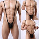 Guiruo Men's Sexy Underwear Suspenders Adjustable One-piece Thong Sexy Underwear Protruding Bag Fighter Black XXXL 180