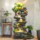 Grandes adornos de la fuente de agua que frota al piso para sala de estar, riqueza, rueda de feng shui, regalos de apertura, decoración de agua de circulación de montaña 9926 pequeños 106 cm