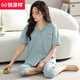 Hengyuanxiang Xinjiang Pajamas Ladies 2025 Summer Nuevo pantalones de manga corta Cárdigan para mediana edad y jóvenes sobre la rodilla Ropa del hogar delgada de manga corta #N9896 4XL [adecuado para 180-200JIN [Jin Ecua 0.5 kg]]]]]]]