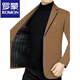 Romon Casual Suit Jacket Men's Suit Autumn and Winter 2025 New Business Casual Middle-Aged Dad Top Burgundy No-Iron Single Suit Jacket 2XL