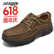 Camel Dance Herrenschuhe weiche und komfortable handgefertigte lässige Schuhe Hartschuhe-resistent atmungsaktive Kuhleckenschuhe Herren Wandern im Freien Wanderschuhe 6198 Khaki 44