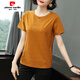 Pierre cardin short-sleeved T-shirt top for women 2025 summer new middle-aged gray Korean style slim fit slim T-shirt 6624# caramel color OFF M [Suggested 95Jin [Jin equals 0.5 kg]]