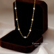 Laomiao 925 Sterling Silber Halskette für Frauen in der Sommerimitation Perle Schlüsselbein Kette Halskette Rundes Perlenschmuck Einfaches Design Nische Runde Perlen Schlüsselblattkette Silber Silber