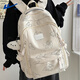 
Huili schoolbag junior high school students high-looking college students backpack women ins fresh large capacity lightweight computer backpack beige