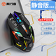 Forerunner G10 Mecha Silent Wireless Mouse Gaming Bluetooth Dual Mode Rechargeable Wired Version Optional Macro Programming Game Mouse Mechanical Office Desktop Computer Notebook Universal Cool Black Wired Silent Buttons - Colorful Lighting Effects - Macro Programming