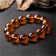 Muhuanshun natural authentic beeswax amber Burmese tea amber bracelet color changing blue amber sweater chain men and women bracelets birth year gift tea amber single circle 6mm