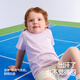 Betas Kinder Kurzarm T-Shirt 2025 Neue Sommerjungen und Mädchen niedliche pure Pure Cotton Antibakteriell atmungsaktives Top T-Shirt Blue Whale 90