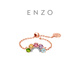 Chow Tai Fook ENZO rainbow 18K gold colorful gemstone diamond chain ring EZV8052