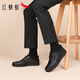 Red dragonfly leather shoes for men in autumn cowhide fashion business casual shoes lace-up soft sole formal shoes for men WTA353261 black 41