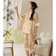 
PURCOTTON Cotton Times Summer Women's Short-Sleeve Pajama Set Cotton New Chinese Style Thin Home Clothing Can Be Seven-Thinking Outdoor LZY9901 M (Suggested 75-95Jin [Jin equals 0.5 kg])