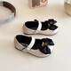 Korean version of sweet bow girls princess shoes 2025 spring new children's small leather shoes soft sole baby shoes trendy beige 21