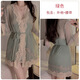 Liehai вышитый кружево кружев Deep V Plus Sexy Nightgown Outter Honed.