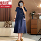 Vestido de manga corta de estilo perezoso de estilo Victoria para mujeres 2025 Summer NUEVA FALLA DE FINDA LARGIA ROSA 3XL [sugerido 140-160Jin [Jin es igual a 0.5 kg]]
