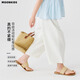 Moonkids children's clothing girls mosquito-repellent pants 2025 summer new children's pants nine-point radish pants casual wide-leg pants 15263 meters white radish pants 130 cm