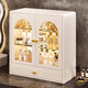 Xinwujia cosmetics storage box dust-proof dressing table storage cabinet high-end sense large capacity desktop storage rack good appearance milk white French high-end sense shipped in complete package