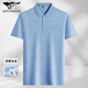 SEPTWOLVES middle-aged men's lapel short-sleeved T-shirt daddy summer thin polo shirt middle-aged and elderly ice silk half-sleeved men's T-9923 blue real pocket M 48/165
