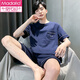Modal Herren Pyjamas Sommer 2025 Neue Baumwollkleidung für Kurzschleife für Männer für Männer Teenager Sommerstil großgröße HDE-9934 3XL