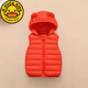 G.Duckkids Chaqueta de algodón de algodón para niños Chaqueta de algodón con capucha Chaqueta de algodón para niños Vest pequeños y medianos chaleco de invierno Azul (chaleco con capucha) 80 Altura recomendada 70-80 cm