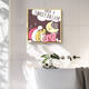 Yonghuan bathroom waterproof hanging painting without punching toilet wall hotel bedroom mural bathroom trendy cartoon decoration painting V1391 40x40cm high definition art micro spray modern black frame PS