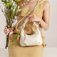 
Cnoles Bag Women's Bag 2025 Folded Cloud Handbag High-end Hand Holding One-Shoulder Crossbody Bag Chinese Valentine's Day Gift Cream White - New practical birthday gift for girls