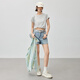 MeiYANG (MEIYANG) Xiaguo No. 4 denim shorts, extra-deep orchid-small texture A-line casual pants, light blue M