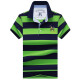 Lisheng Lifa 2025 Summer Nuevo algodón de mediana edad puro Camiseta de algodón corto de algodón corto Base de rayas de solapa delgada 3882 White M