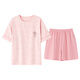 Pyjamas en velours arctique pour femmes pour shorts d'été, coton rond Style Thin Sweet Sweet Pink Home Clothing Ensemble peut être porté à l'extérieur de Z9856 M [recommandé de porter 80-100jin [Jin est égal à 0,5 kg]]]