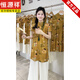 Hengyuanxiang 2025 summer new Chinese style cool Zen suit Chinese style modified cheongsam top wide-leg pants two-piece yellow dress genuine slim M (99Jin[Jin equals 0.5 kg]-119Jin[Jin equals 0.5 kg])