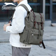 Slazenger/Slazenger retro retro desgaste resistente al desgaste de la masa de cuero de cuero mochila mochila negra