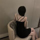Sexy women's pajamas in summer new style with chest pad suspender nightgown for ladies pure slim and solid color student home clothes 686 gray suspender skirt [with chest pad] M [Suggested 95 Jin [Jin equals 0.5 kg]]
