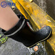 Huili Botas de lluvia impermeables Tubo medio para hombres Botas de lluvia anti-Slip Zapatos de goma Zapatos de agua Zapatillas CAR Lavado de pesca al aire libre Botas cortas 589 Black Tie 42
