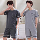 Yalu Sommer-Herren-Pyjamas Baumwolle und Fett Plus-Größe Herren-Sommer-Hauskleidung kurzärmelige Sommer-Jugend koreanische Art dünne halbärmelige 3328 [neue Shorts in Kurzärärmeln] XL [125-140jin [Jin gleich 0,5 kg]]
