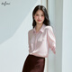 EIFLI (EIFINI) EIFLI ALTA ACÉTICO ACÉTICO La luz de la luz se siente adecuada para la camisa de desplazamiento básico para mujeres 2025 Summer Nuevo top informal versátil para mujeres de color rosa claro S 80-105Jin [Jin iguala 0.5 kg]