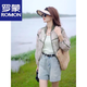 ROMON printed short fashionable sun protection clothing baseball uniform for women 2025 summer loose thin small breathable and fashionable sun protection clothing green M (100-115Jin[Jin equals 0.5 kg])