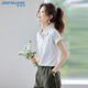 
JEANSWEST shirt for women 2025 summer short-sleeved casual temperament fashionable versatile fashion top for women white L