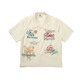 Instant Monterest x Quiksilver Co-Branded Printed Seaside Urlaub Freizeit Lose Kurzarmblumenhemd Beige M.