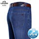 Classic car ice silk cotton jeans for men 2025 summer thin loose high-waisted middle-aged casual large size stretch straight trousers 3882 style Zhonglan summer thin 32 waist 2 feet 5