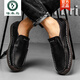 Woodpecker Marke High-End-Herrenschuhe 2025 neue Sommer-Beanie-Schuhe echte Leder ein Fuß faulen Fahren lässige vielseitige Lederschuhe 9916 Dunkelbraun 38 Standard Lederschuhe Größe