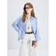 Tricolor 100 cotton 2025 autumn new long-sleeved loose striped shirt lapel shirt cardigan top M