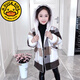 
G.DUCKKIDS Girls Coat 2023 Autumn and Winter Medium-Length Little Girl Plaid Thickened Tweed Coat Medium-Large Children's Tweed Trendy Large Plaid Plus Fleece Thickened Coat Size 130 Recommended Height 120CM3-12 years old