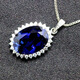 Princess Yingxin Oval Tanzanite Sapphire Necklace Pendant Children's Clavicle Sterling Silver Versatile Colored Treasure Does Not Fade Color Main Stone 15X20mm No Chain