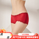 Sous-vêtements en soie moyen Sihuang Mid-Waist pour femmes 100% Mulberry Silk tricot Sexy Lace Boxer short mince grande taille noire foncée 3884+ Cuir Pink 3885 M Single Taille