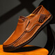 Gy Jinlilai zapatos para hombres cosidas a mano para hombres con zapatos casuales al aire libre con un pie plano de cuero plano mocasines de gran tamaño 9916 marrón oscuro 39