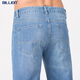 
BILLION summer jeans men's straight thin fast dry cool casual pants mid-waisted fit breathable and easy to care J19674 674 light blue (76 inner length) 31 (2.44 feet)