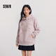 Semir Snoopy series sweatshirt women's mid-length fake two-piece pattern winter oversize polar fleece 101724116019